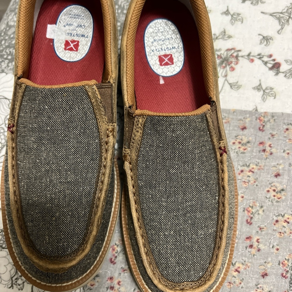 Twisted X Men's Two-Tone Slip-On Loafers - Brown and Gray